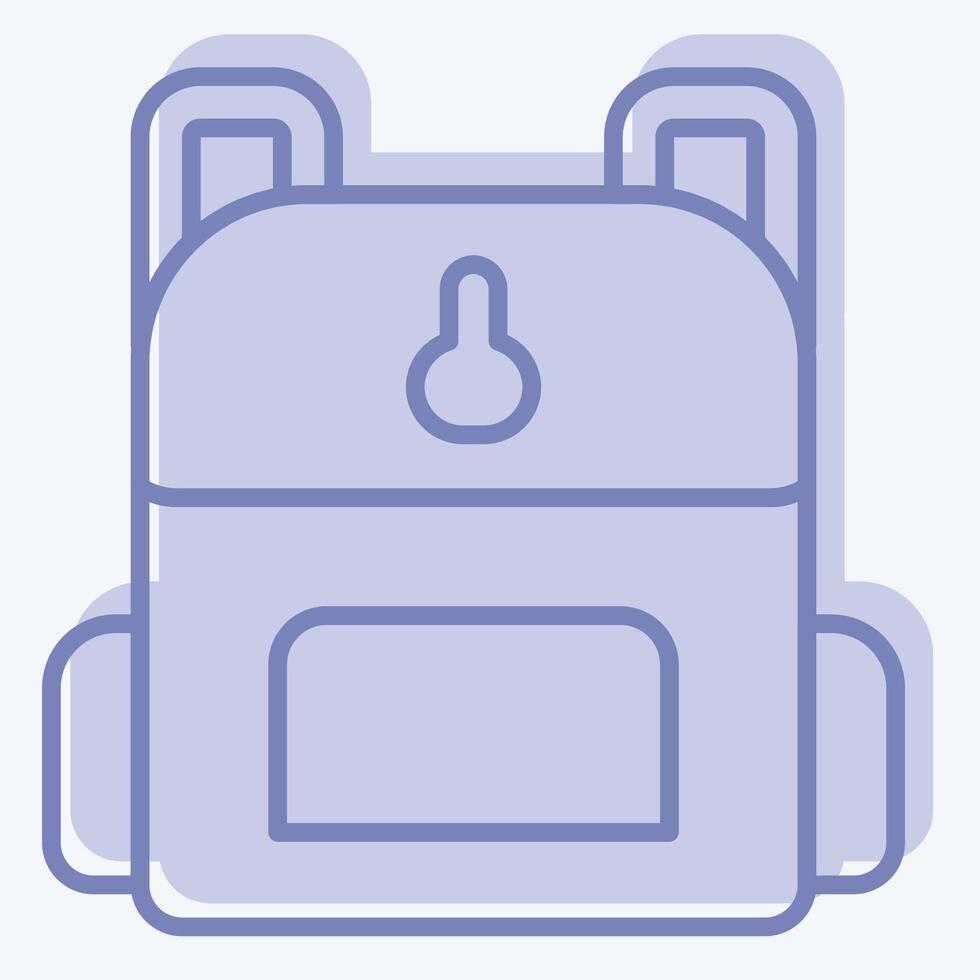 Icon Back Pack. related to Skating symbol. two tone style. simple design illustration vector
