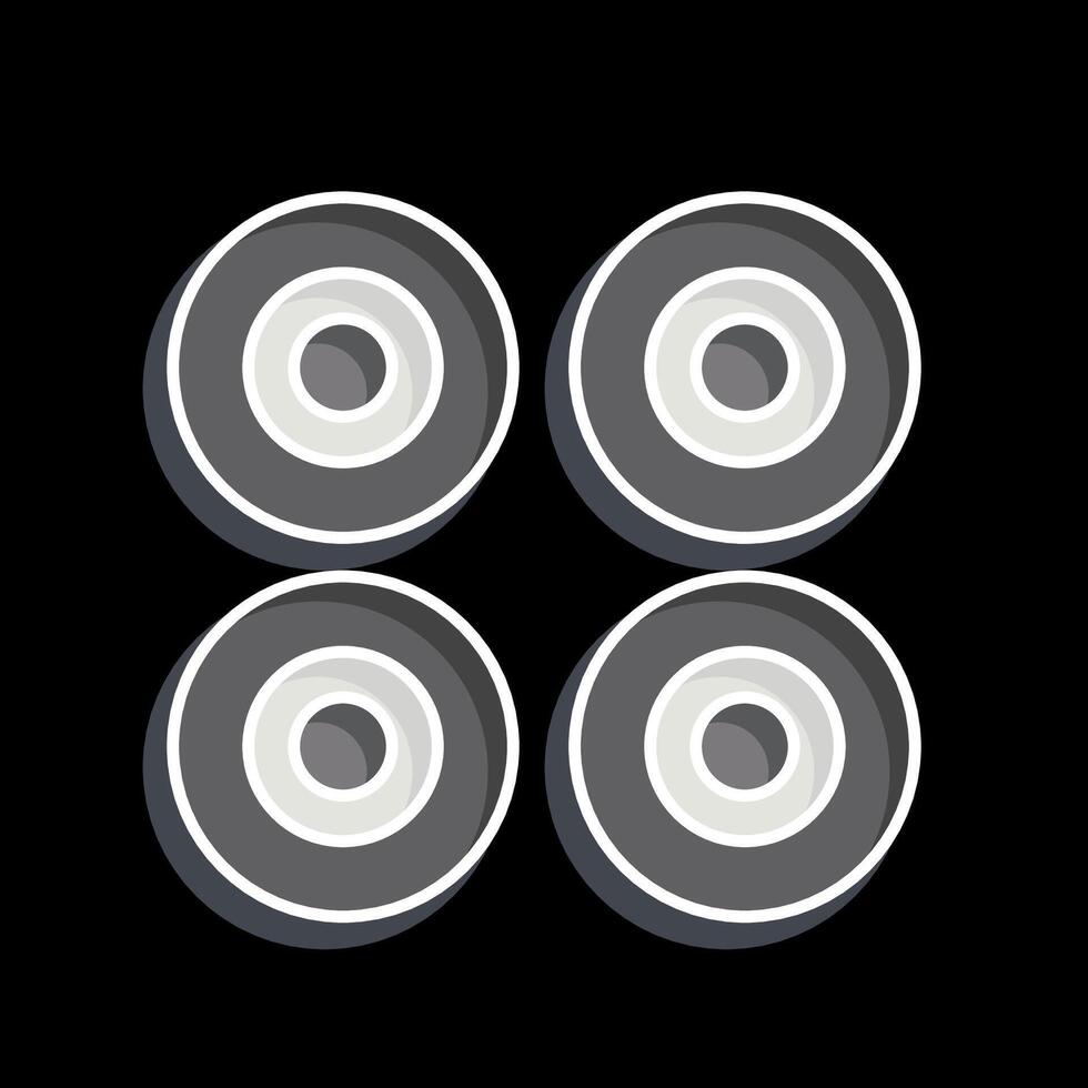 Icon Wheels. related to Skating symbol. glossy style. simple design illustration vector