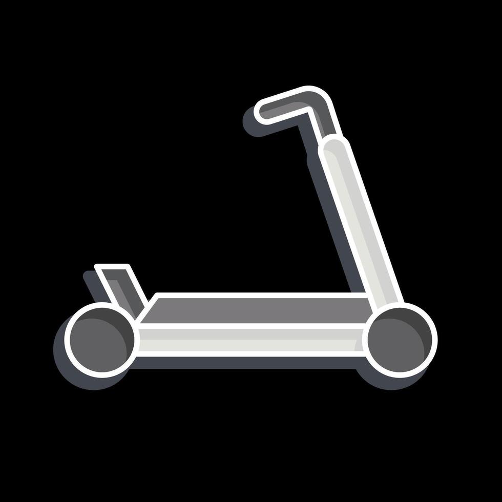 icono patada scooter. relacionado a Patinaje símbolo. lustroso estilo. sencillo diseño ilustración vector