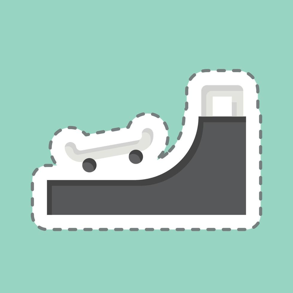 Sticker line cut Ramp 2. related to Skating symbol. simple design illustration vector