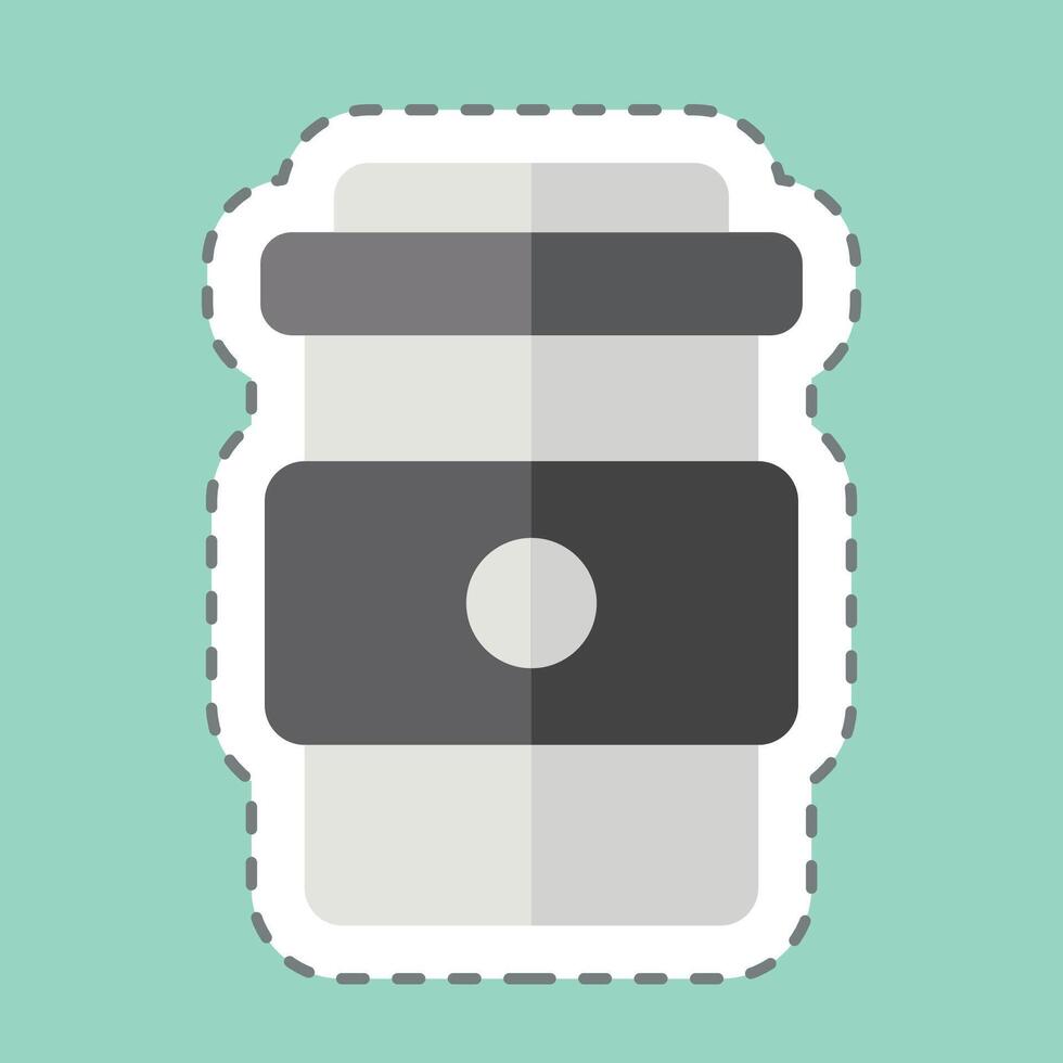 Sticker line cut Coffee Cup. related to Skating symbol. simple design illustration vector