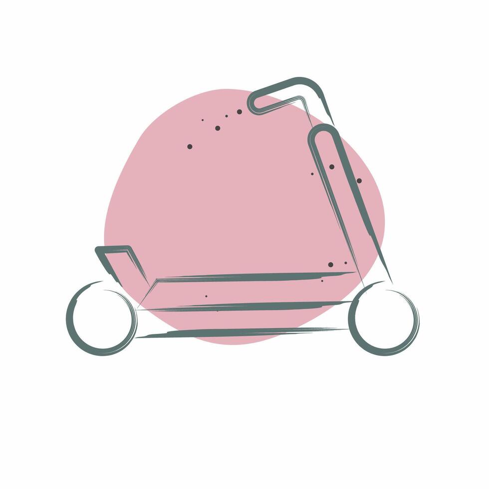 Icon Kick Scooter. related to Skating symbol. Color Spot Style. simple design illustration vector