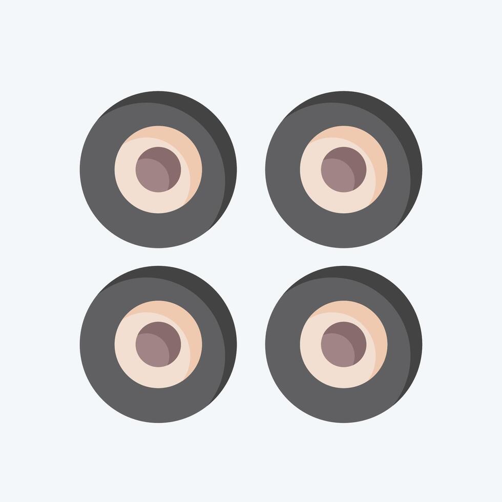 Icon Wheels. related to Skating symbol. flat style. simple design illustration vector