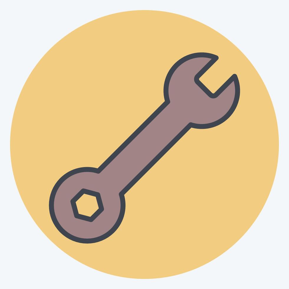 Icon Wrench. related to Skating symbol. color mate style. simple design illustration vector