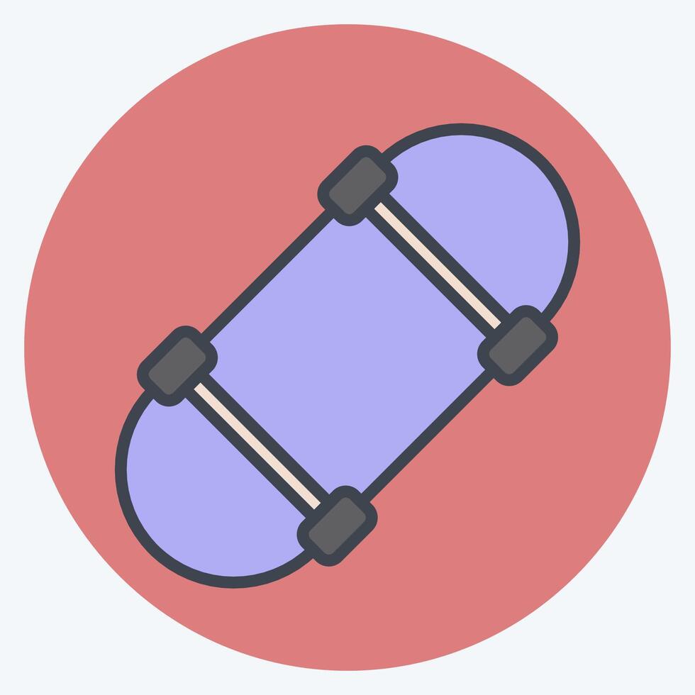 Icon Skateboard. related to Skating symbol. color mate style. simple design illustration vector