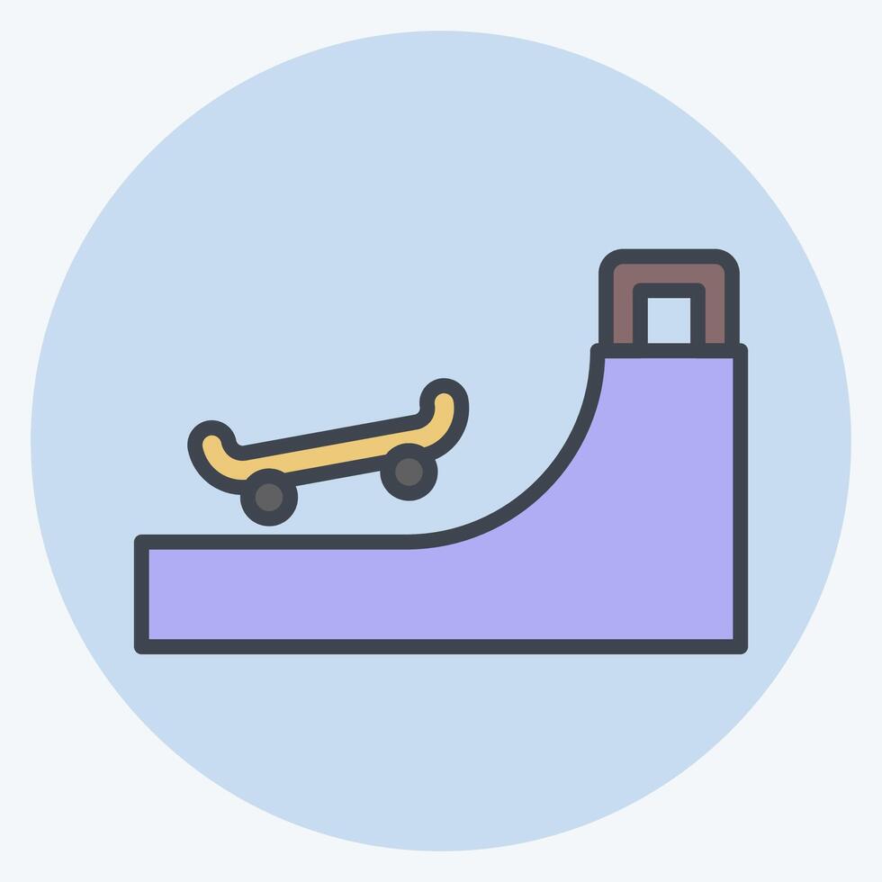 Icon Ramp 2. related to Skating symbol. color mate style. simple design illustration vector