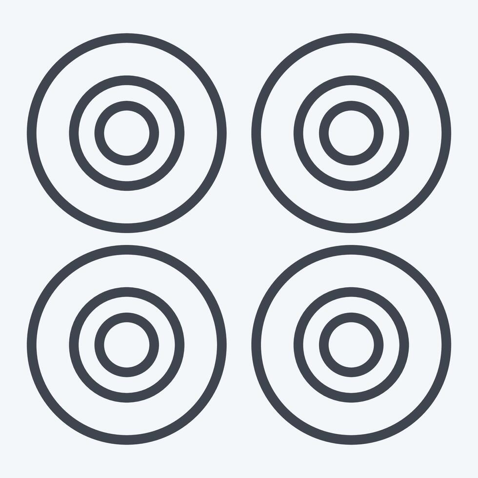 Icon Wheels. related to Skating symbol. line style. simple design illustration vector