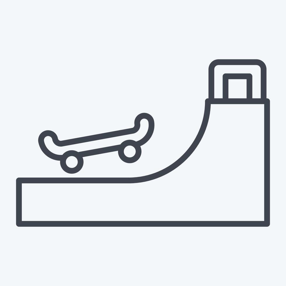 Icon Ramp 2. related to Skating symbol. line style. simple design illustration vector