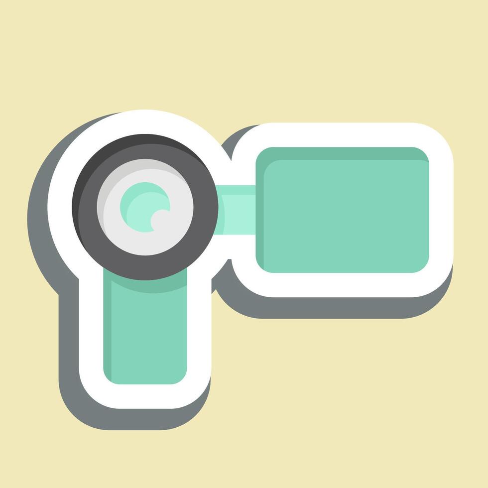 Sticker Video Camera. related to Skating symbol. simple design illustration vector