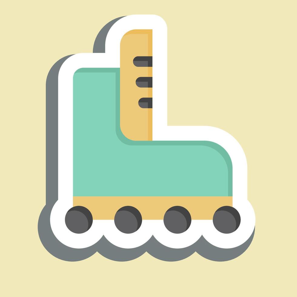 Sticker Roller Skate. related to Skating symbol. simple design illustration vector