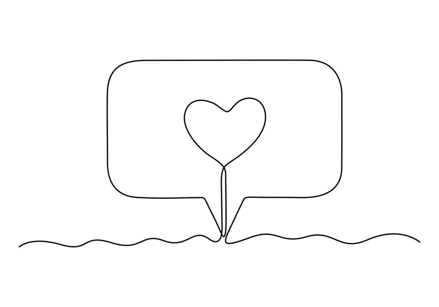 Continuous one line drawing of counter notification icon. Like. Vector illustration