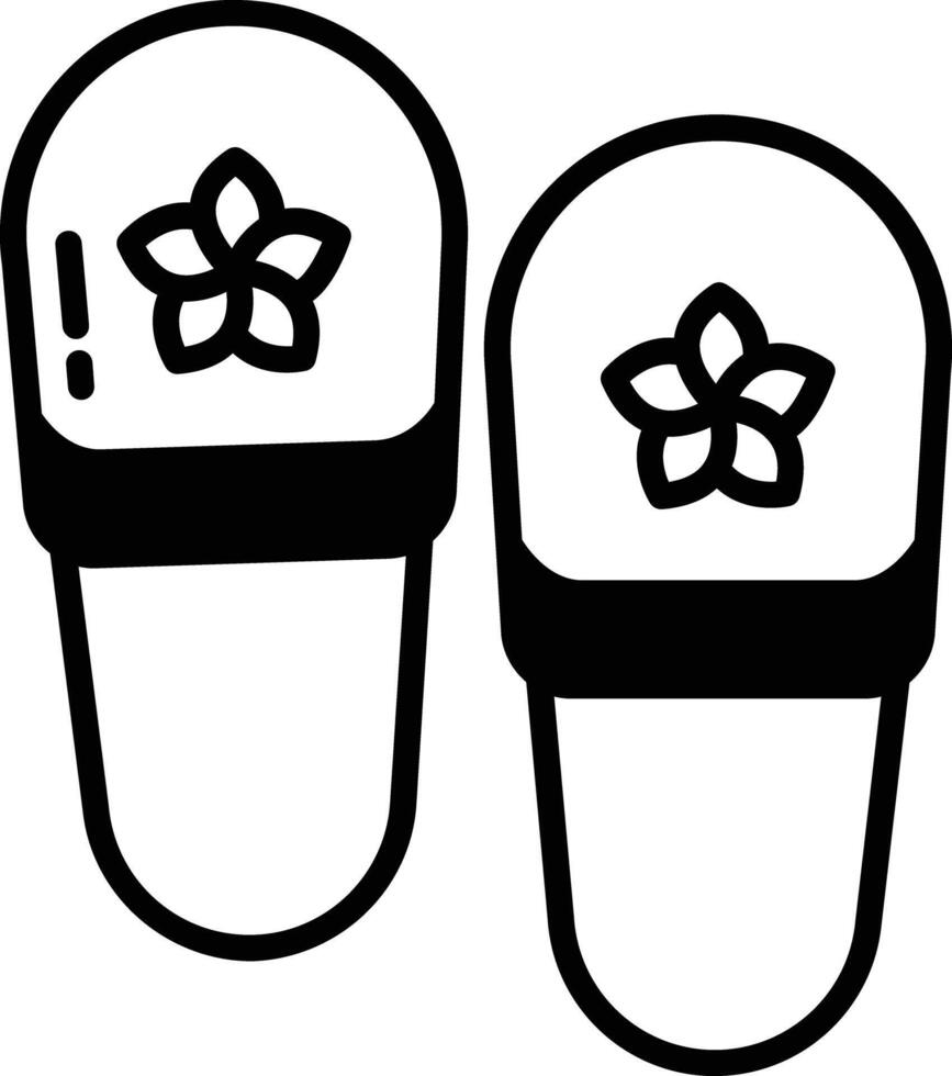 Bath Slippers glyph and line vector illustration