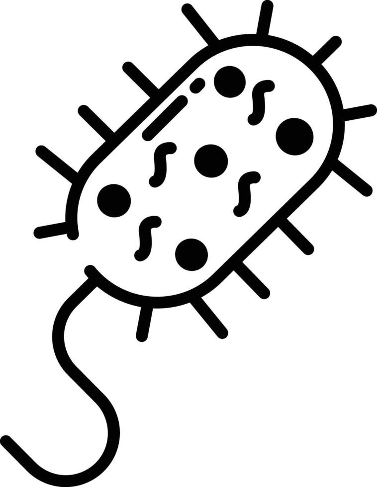 Bacteria glyph and line vector illustration