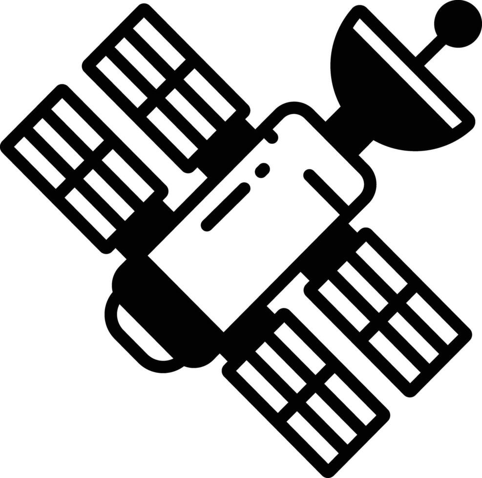 Satellite glyph and line vector illustration