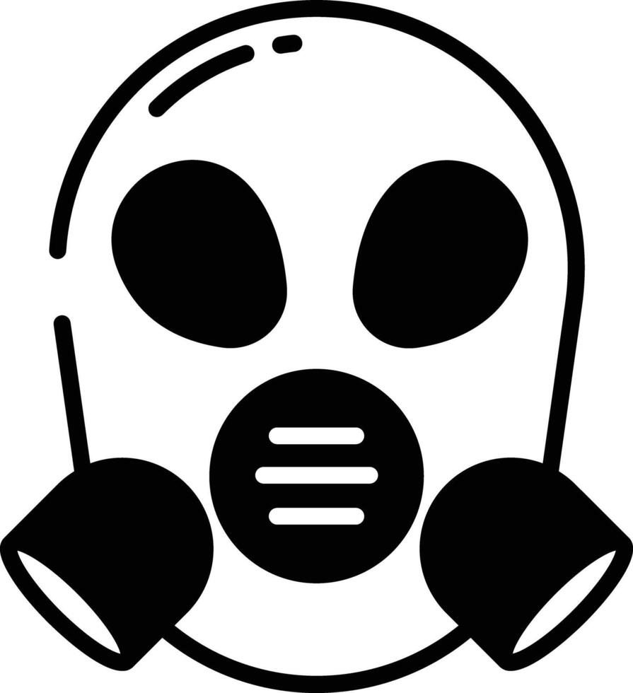 Gas Mask glyph and line vector illustration