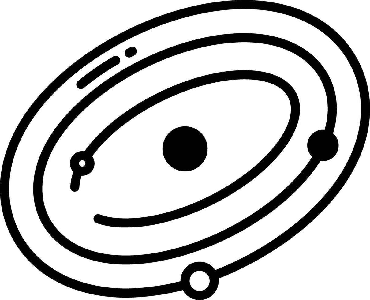 Orbit glyph and line vector illustration
