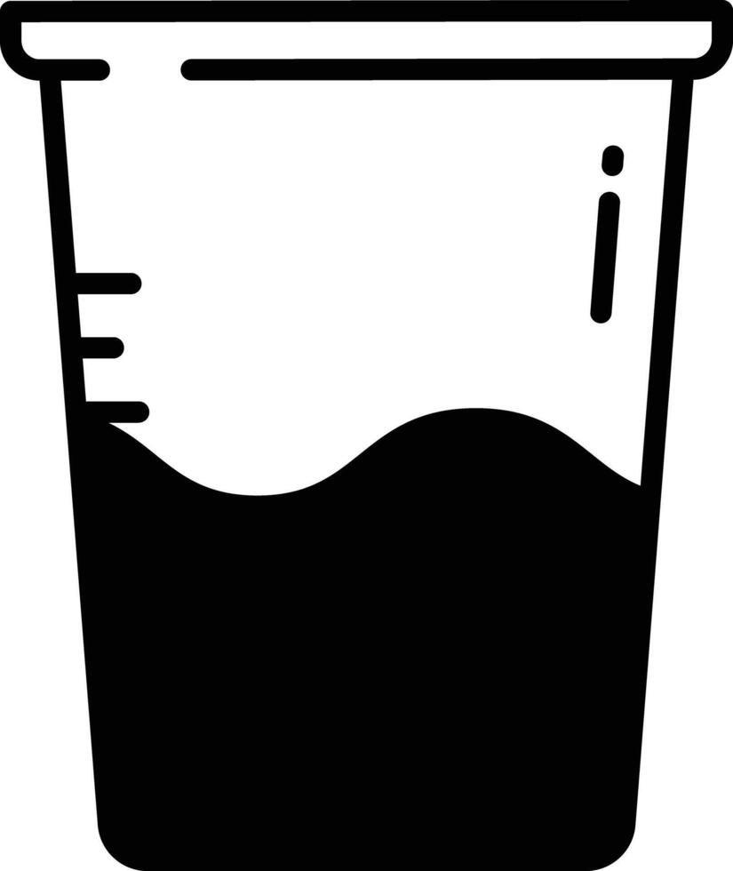 Beaker glyph and line vector illustration