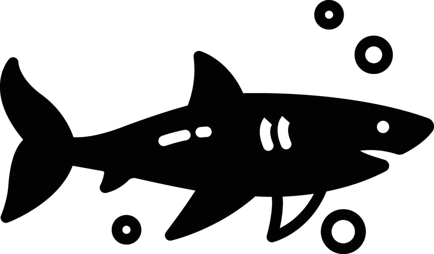 Shark glyph and line vector illustration