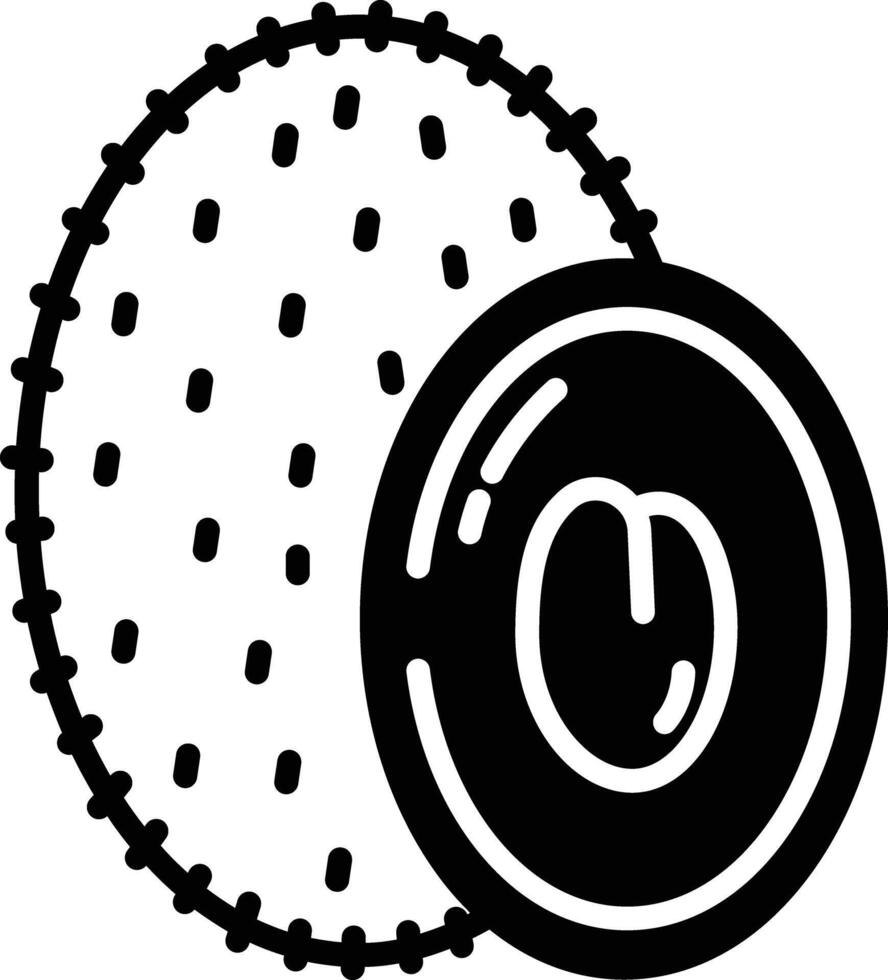Lychee glyph and line vector illustration