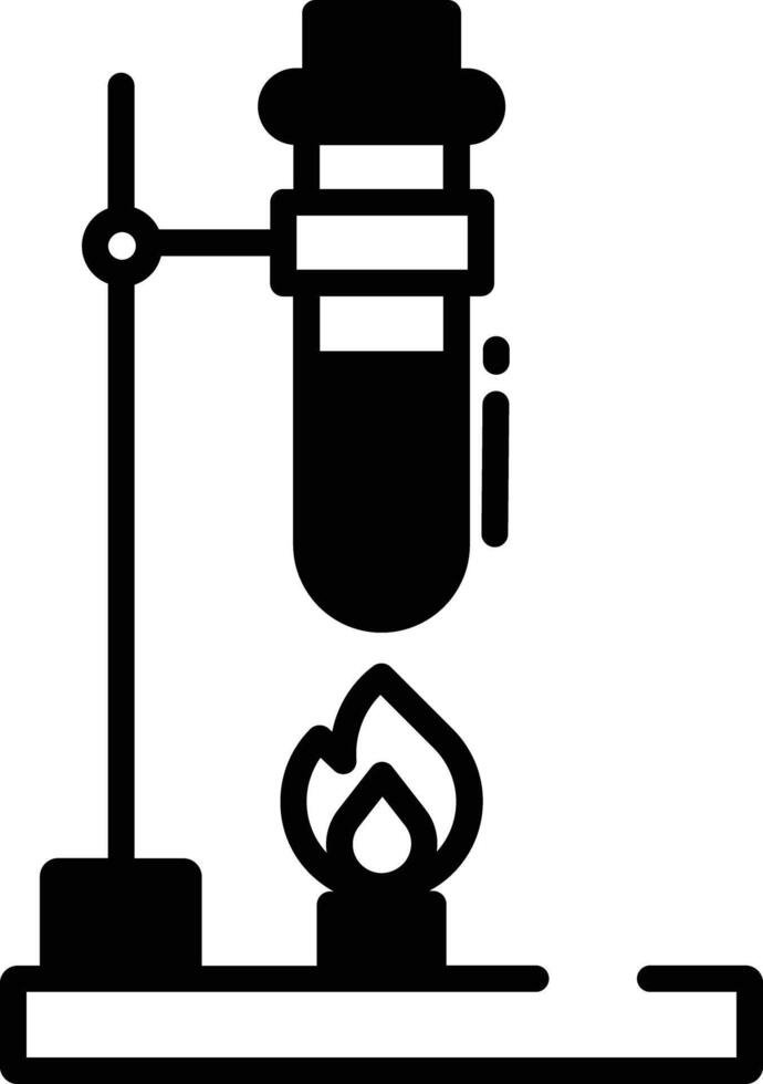 Test Tube glyph and line vector illustration