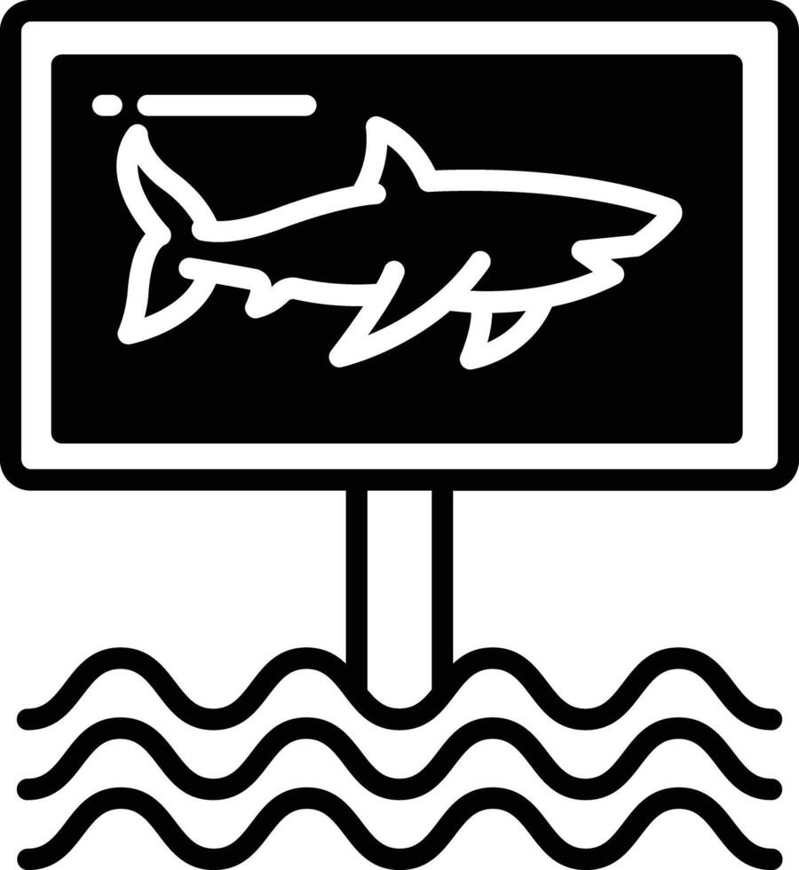 Warning glyph and line vector illustration