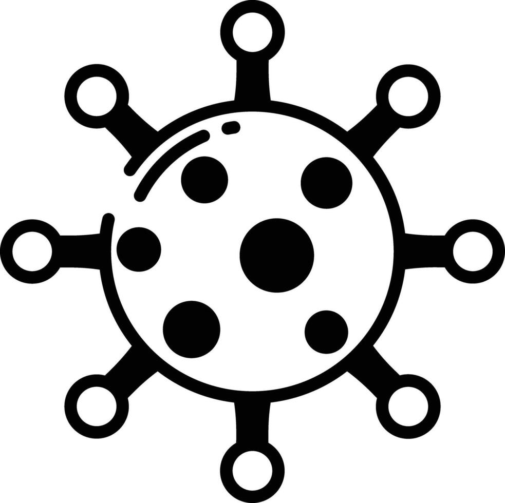 Virus glyph and line vector illustration