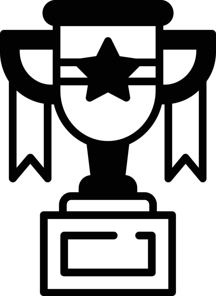 Trophy glyph and line vector illustration