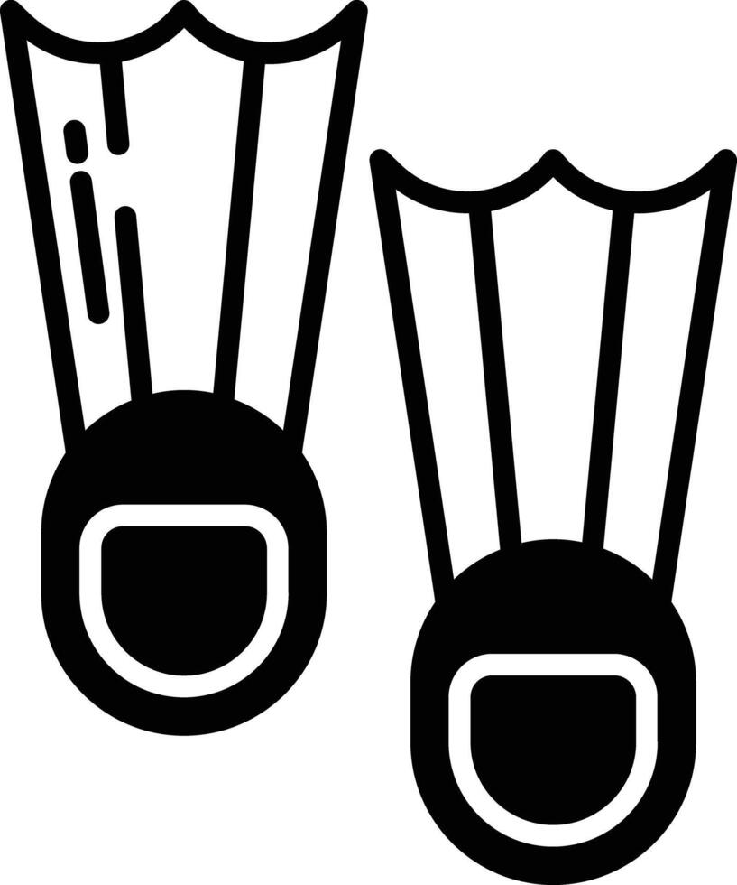 Fins glyph and line vector illustration