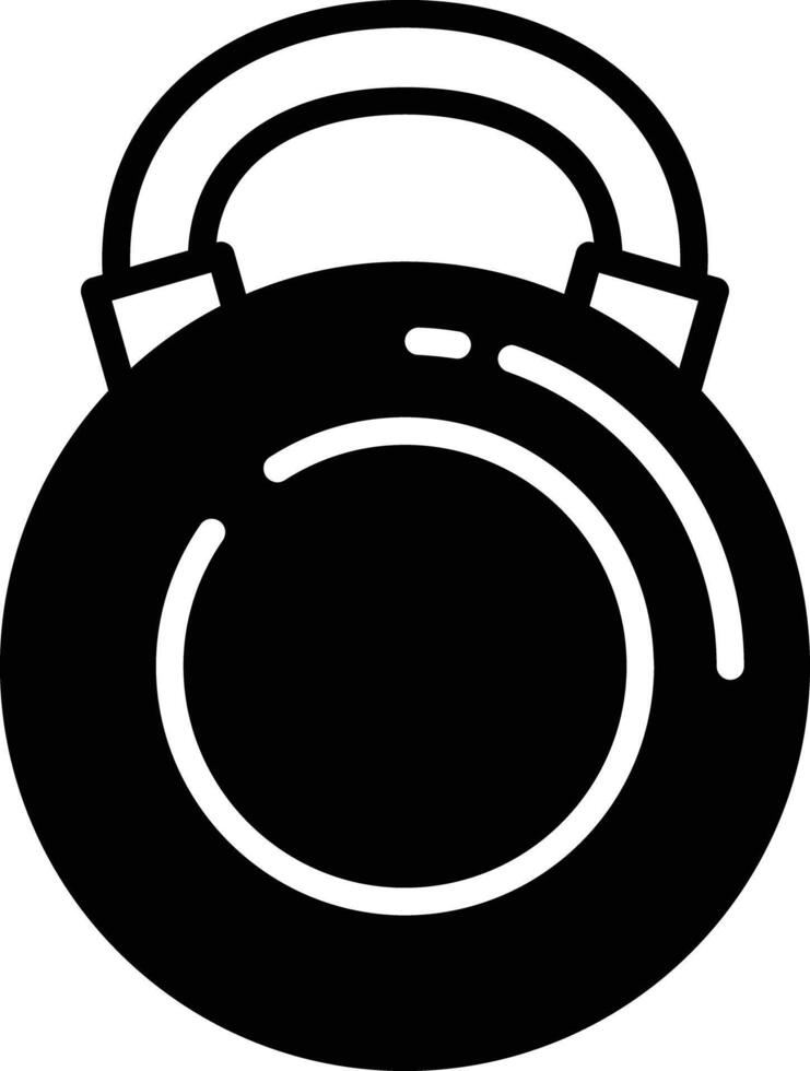 Kettlebell glyph and line vector illustration