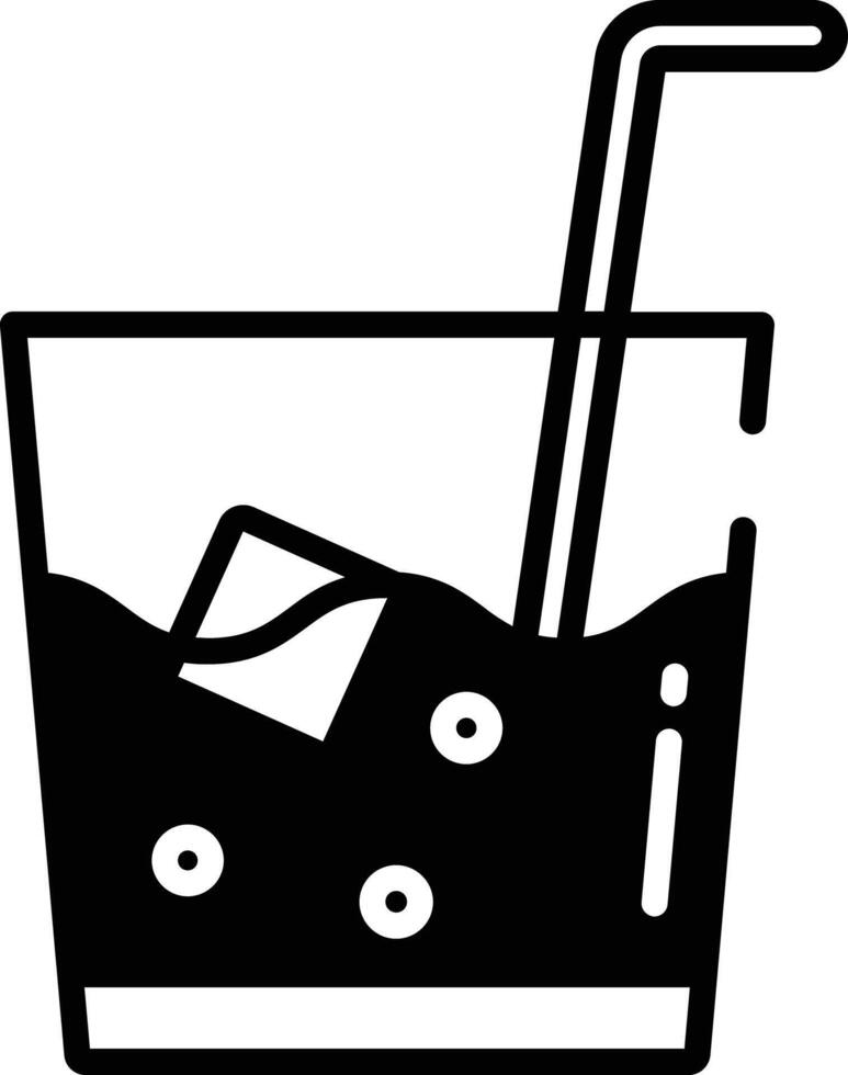 Cocktail glyph and line vector illustration