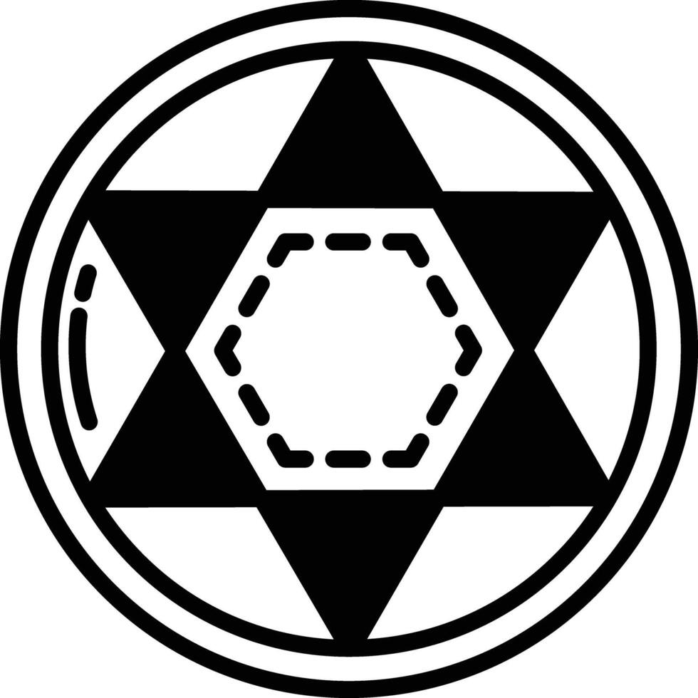 Chinese Checker glyph and line vector illustration