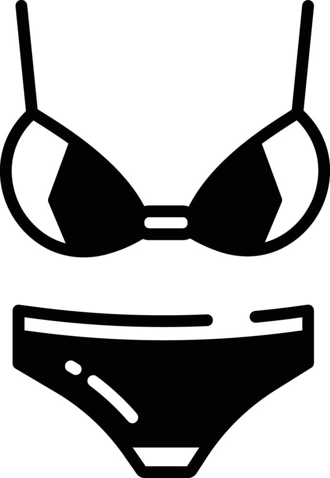 Bikini glyph and line vector illustration
