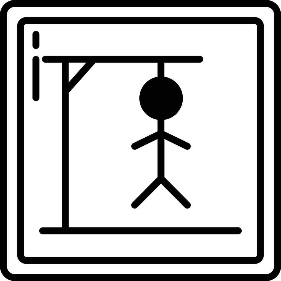 Hangman game glyph and line vector illustration