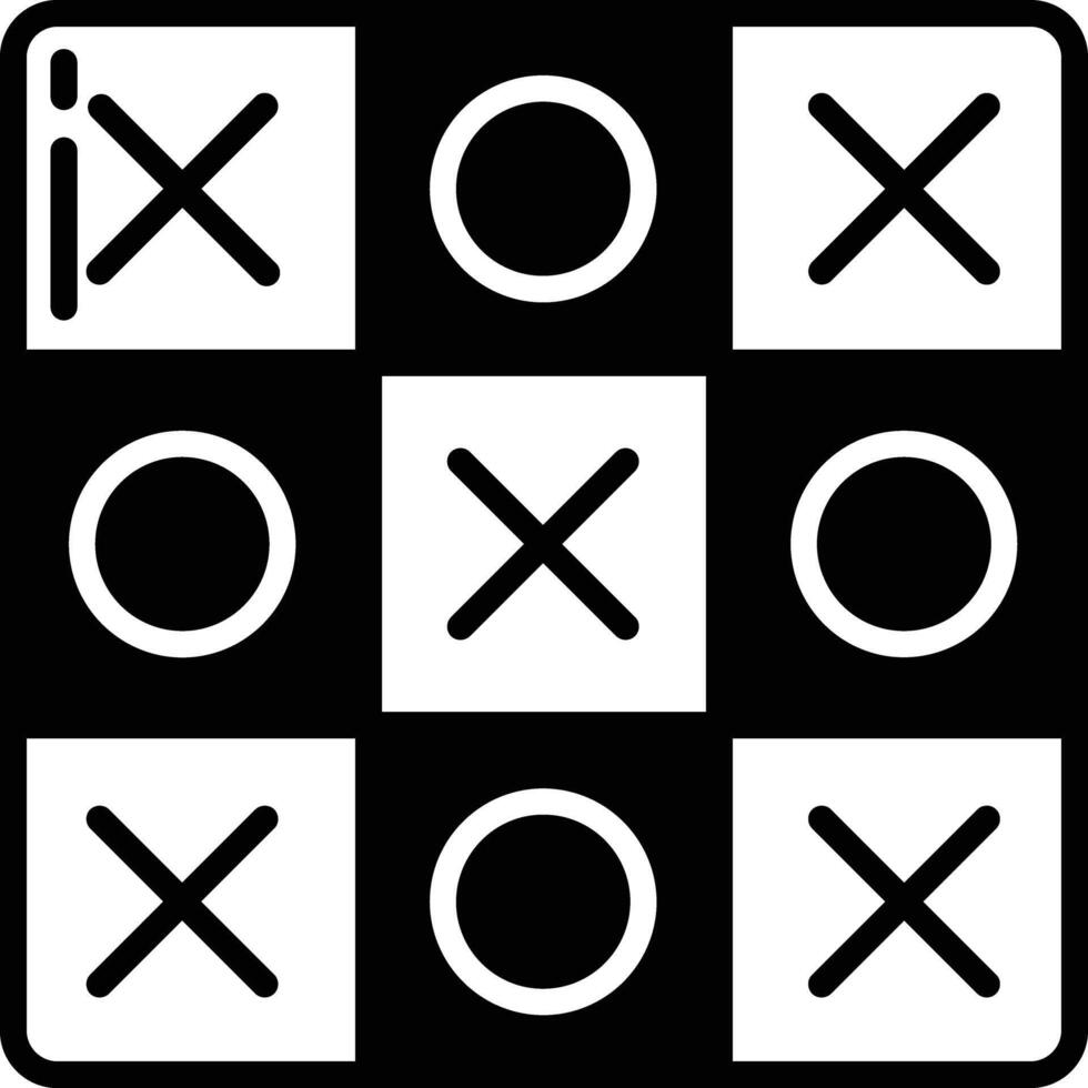 Tic Tac Toe glyph and line vector illustration