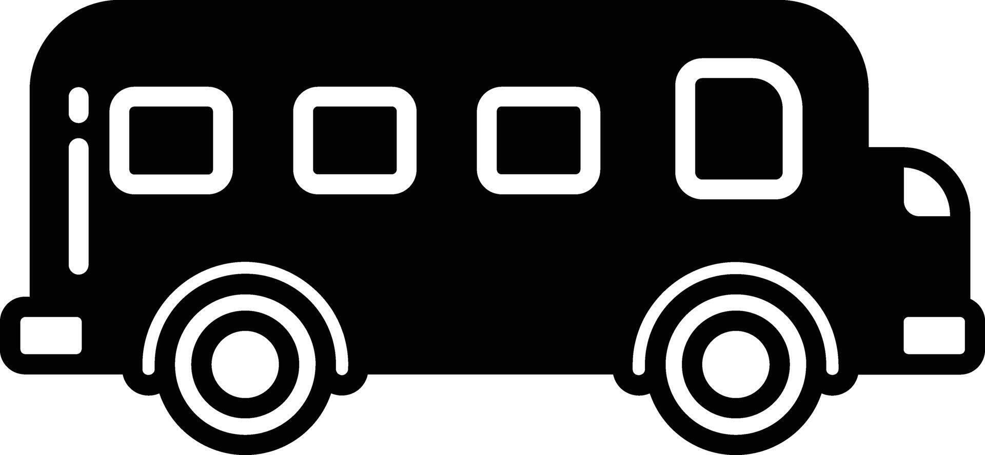 Bus glyph and line vector illustration