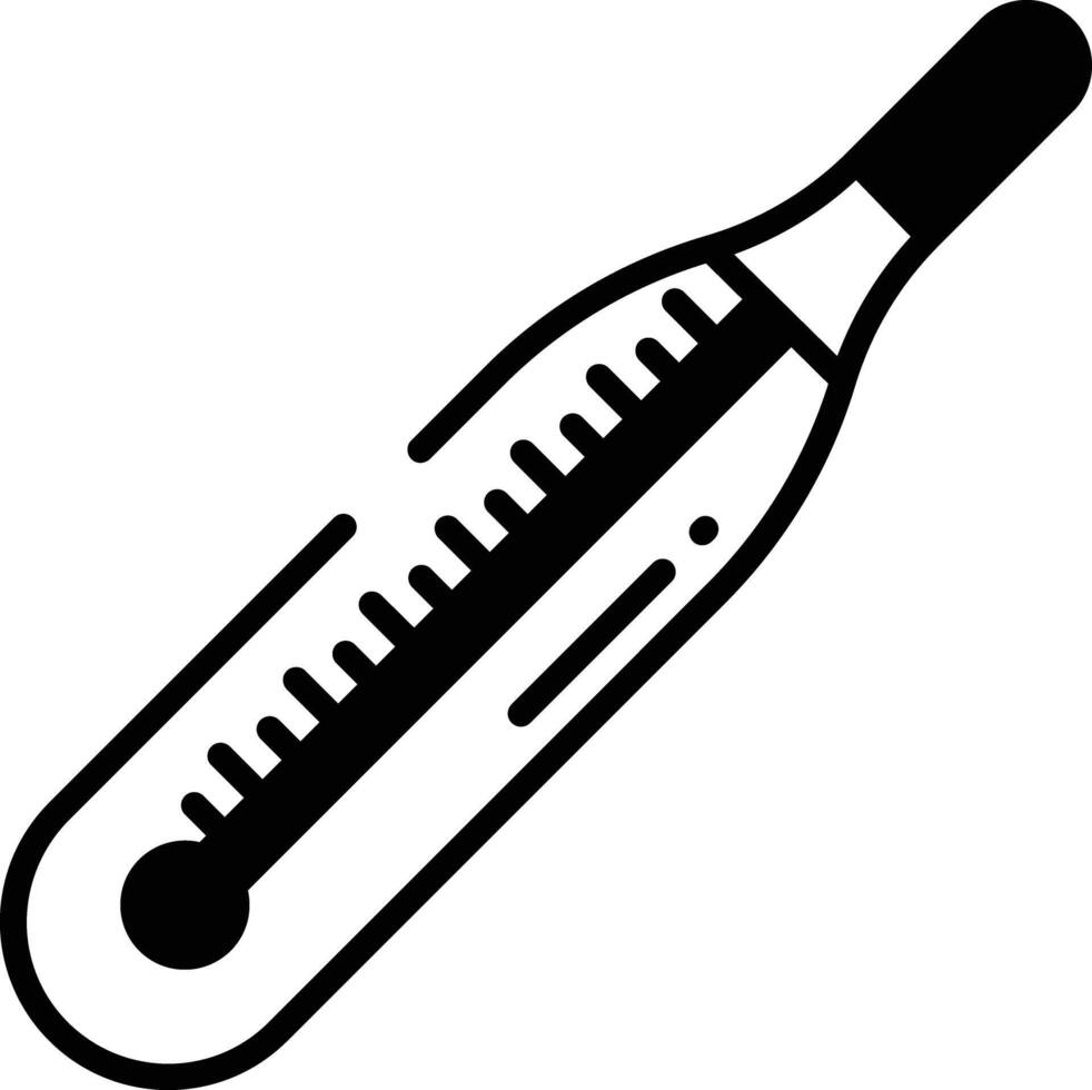 Thermometer glyph and line vector illustration