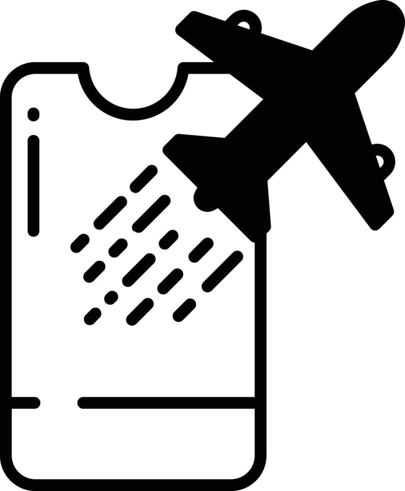 Ticket glyph and line vector illustration