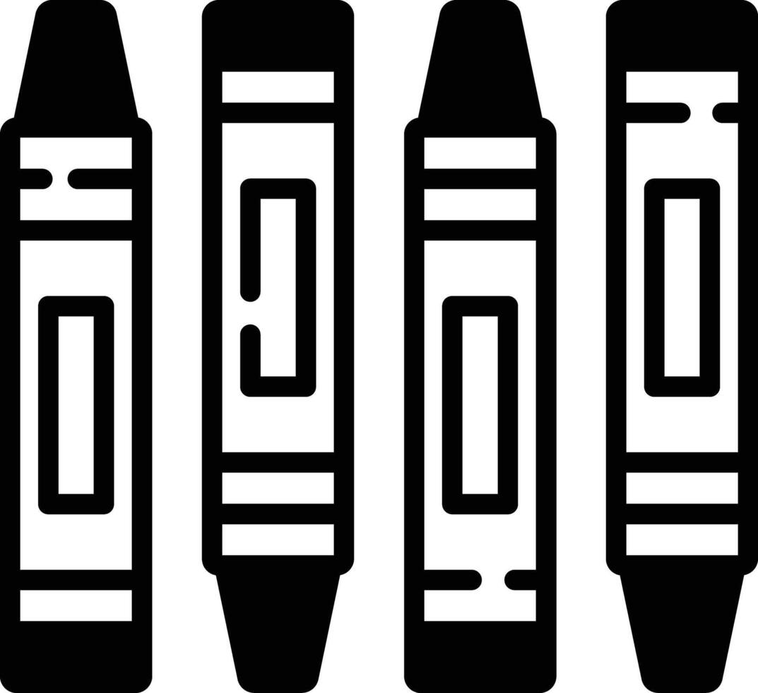 Crayons glyph and line vector illustration