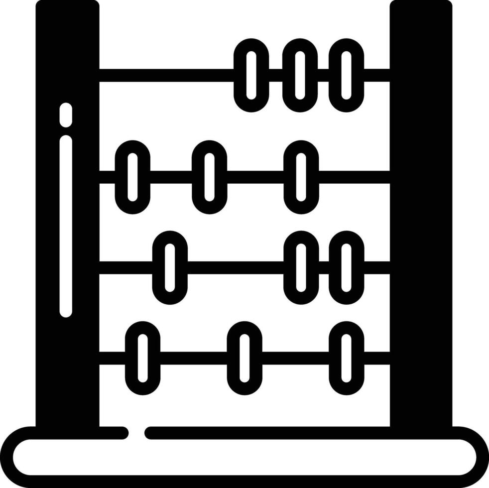 Abacus glyph and line vector illustration