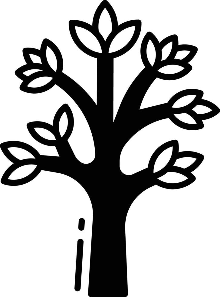 dracaena draco glyph and line vector illustration