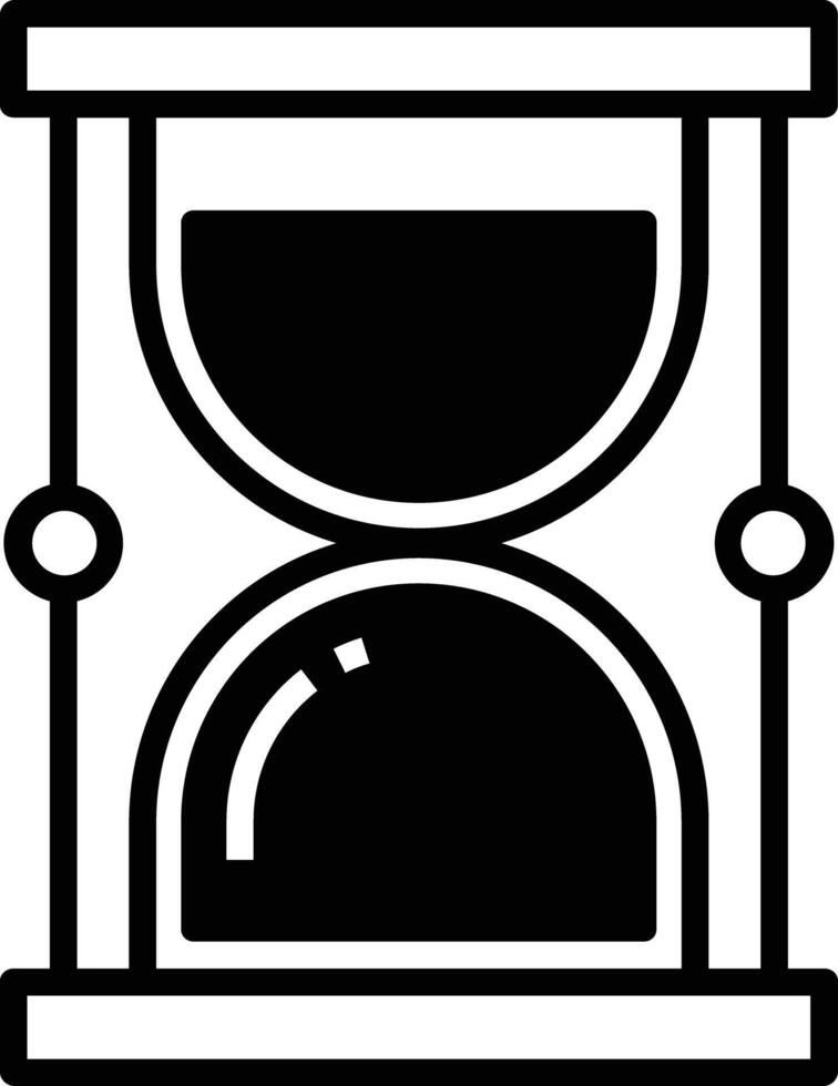 reloj de arena glifo y línea vector ilustración