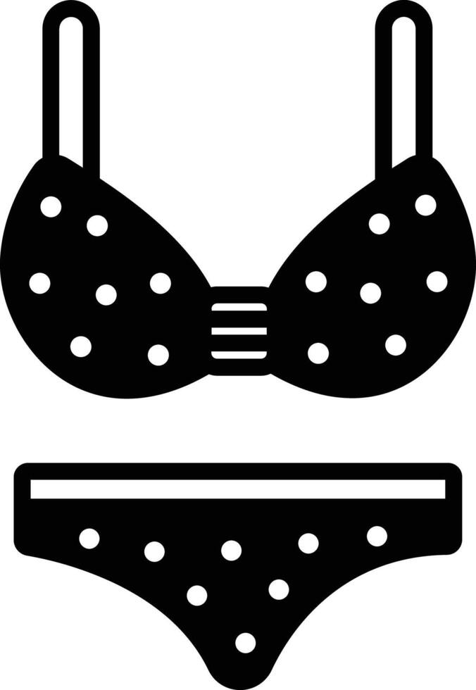 Bikini glyph and line vector illustration