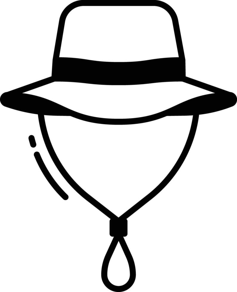 Dom sombrero glifo y línea vector ilustración