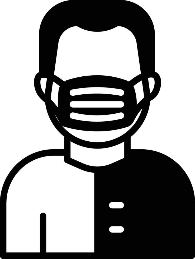 Mask Man glyph and line vector illustration