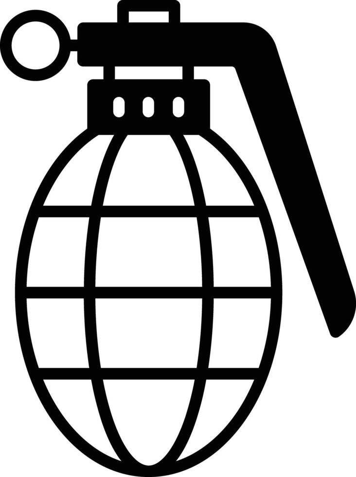 Hand Grenade glyph and line vector illustration