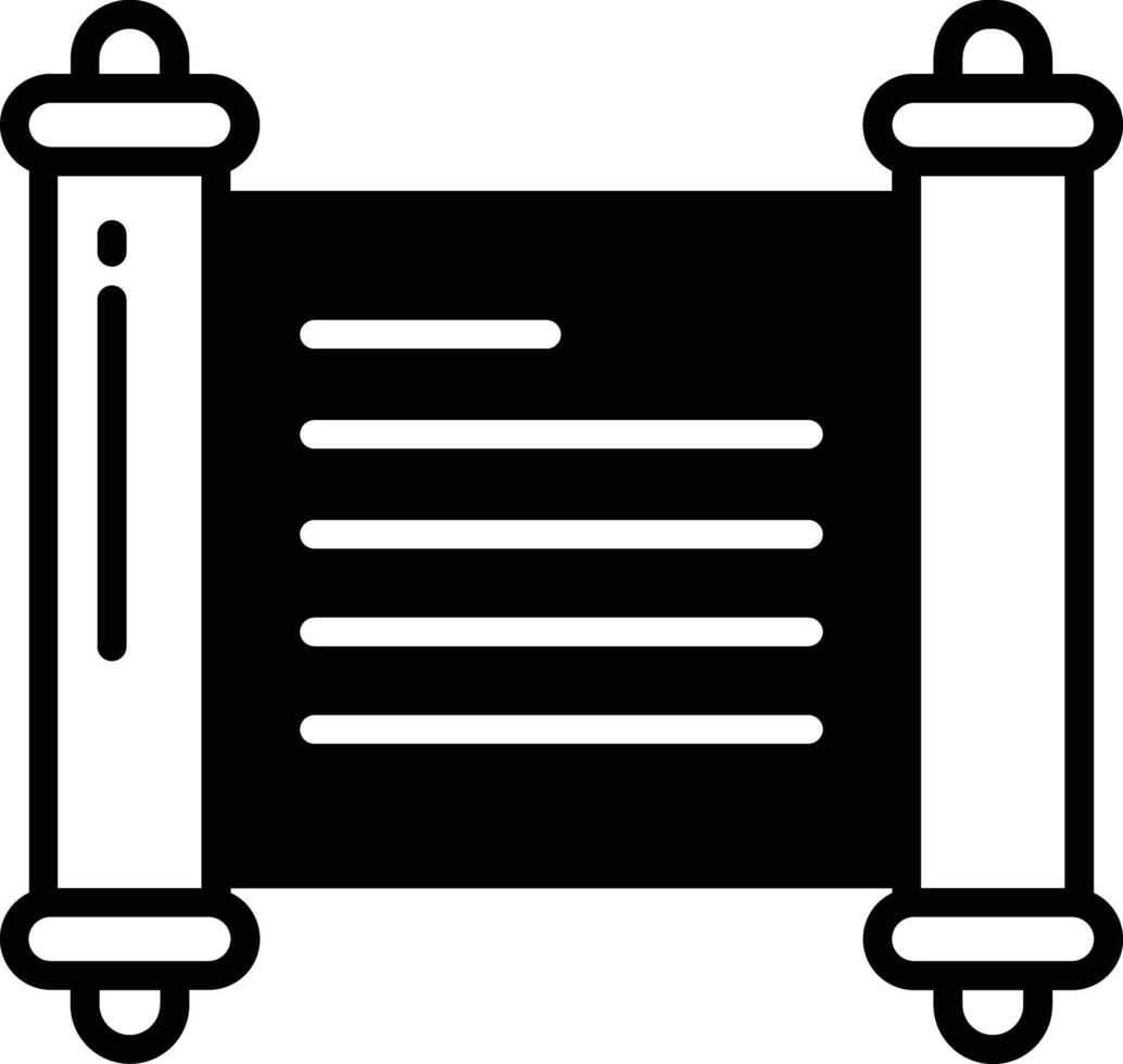 Scroll glyph and line vector illustration