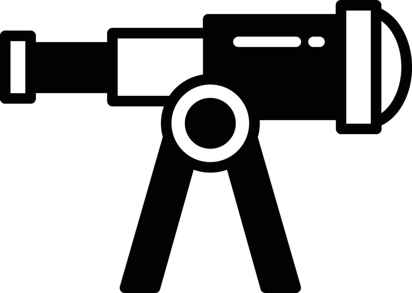 Telescope glyph and line vector illustration