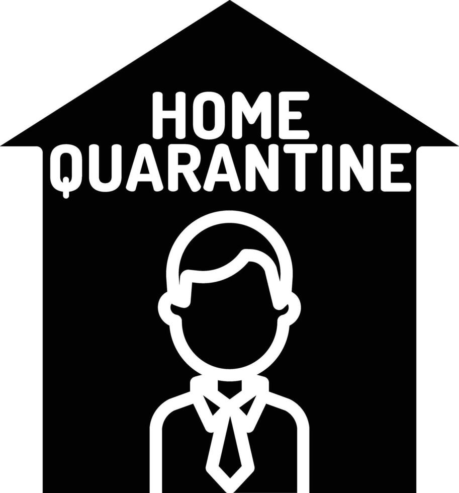 Home quarantine  glyph and line vector illustration