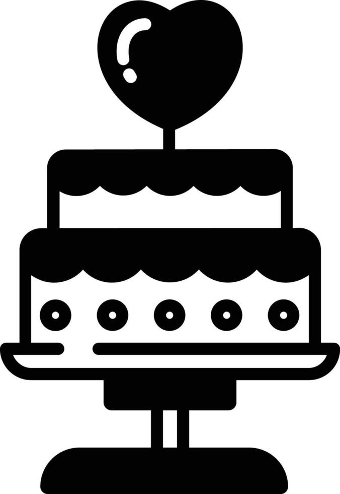 Cake glyph and line vector illustration