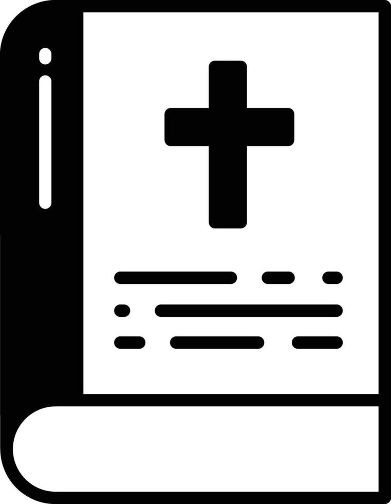 Bible glyph and line vector illustration